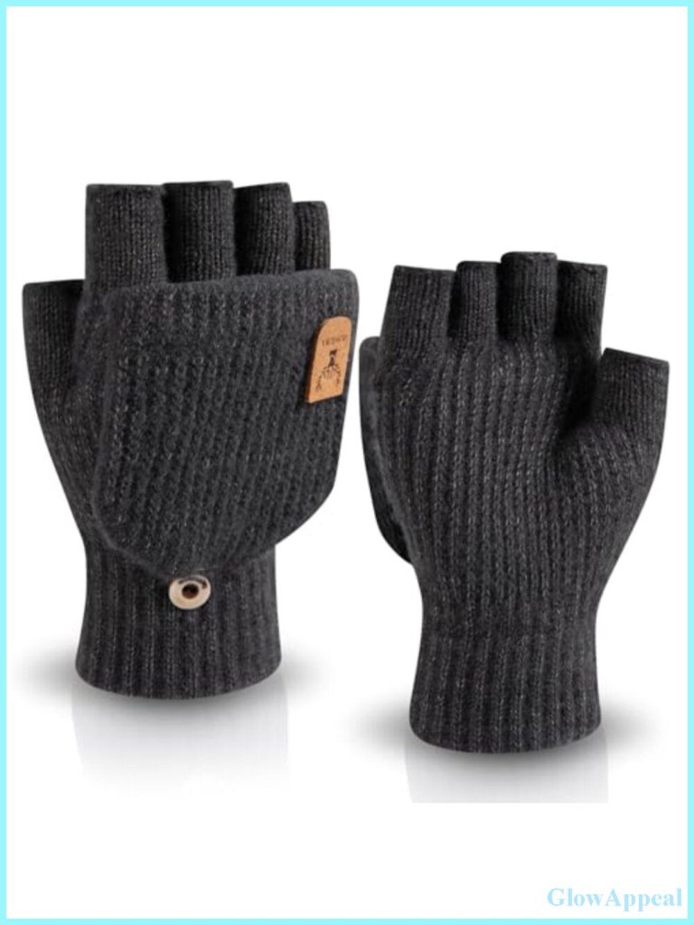 Convertible Fingerless Gloves Winter Knit Half Mittens Touch Screen